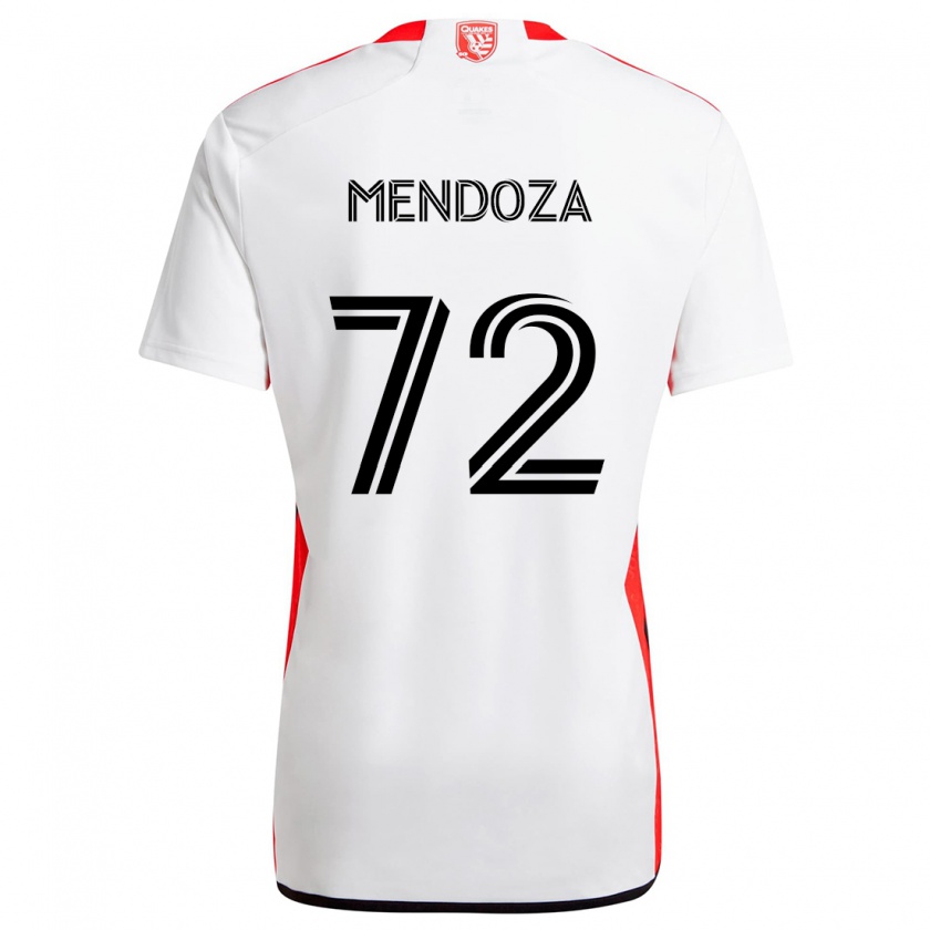 Kandiny Hombre Camiseta Edwyn Mendoza #72 Blanco Rojo 2ª Equipación 2024/25 La Camisa Chile