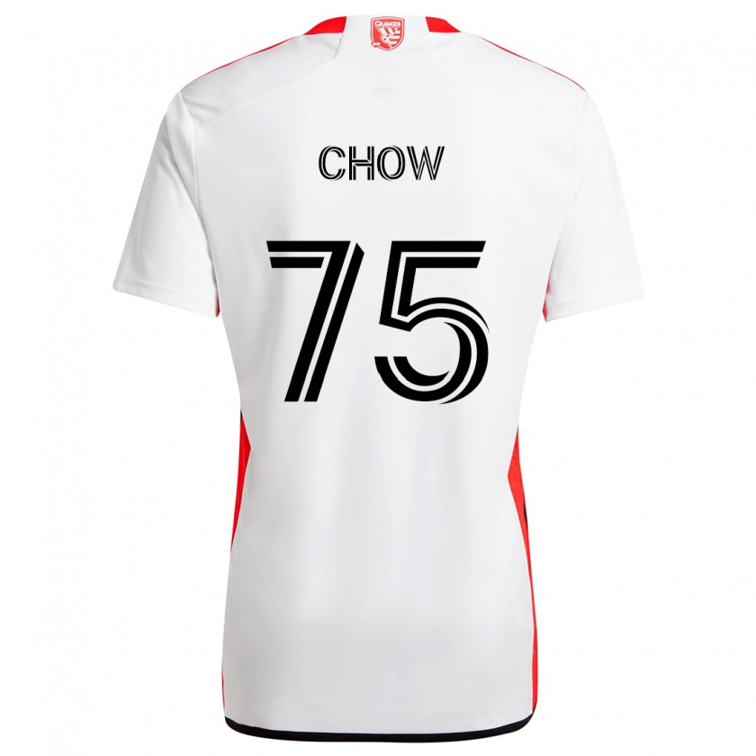 Kandiny Hombre Camiseta Alex Chow #75 Blanco Rojo 2ª Equipación 2024/25 La Camisa Chile