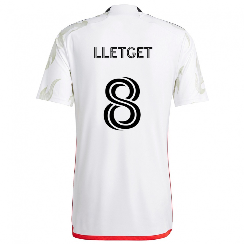 Kandiny Hombre Camiseta Sebastian Lletget #8 Blanco Rojo Negro 2ª Equipación 2024/25 La Camisa Chile