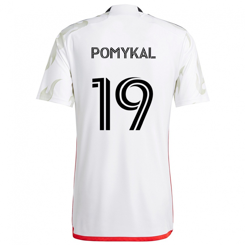 Kandiny Hombre Camiseta Paxton Pomykal #19 Blanco Rojo Negro 2ª Equipación 2024/25 La Camisa Chile