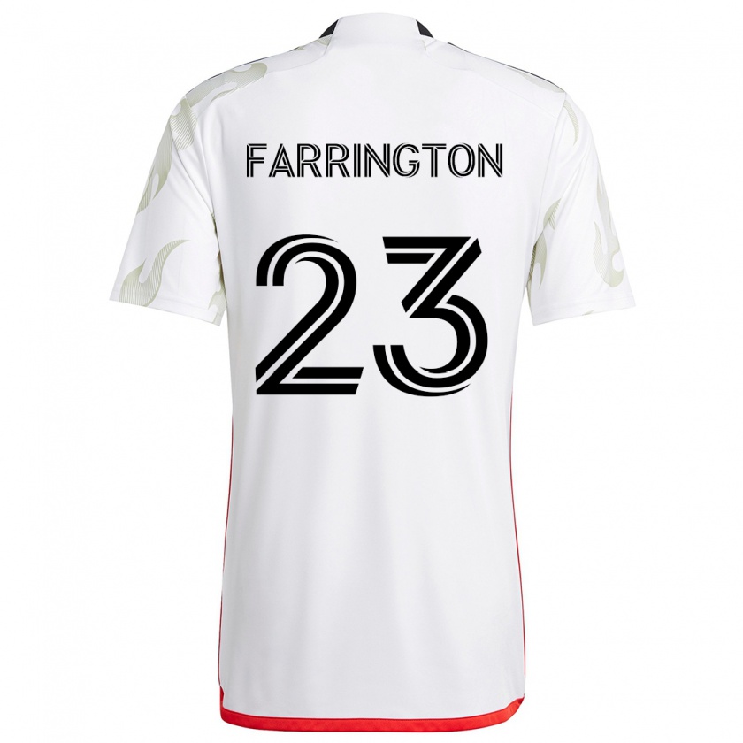 Kandiny Hombre Camiseta Logan Farrington #23 Blanco Rojo Negro 2ª Equipación 2024/25 La Camisa Chile