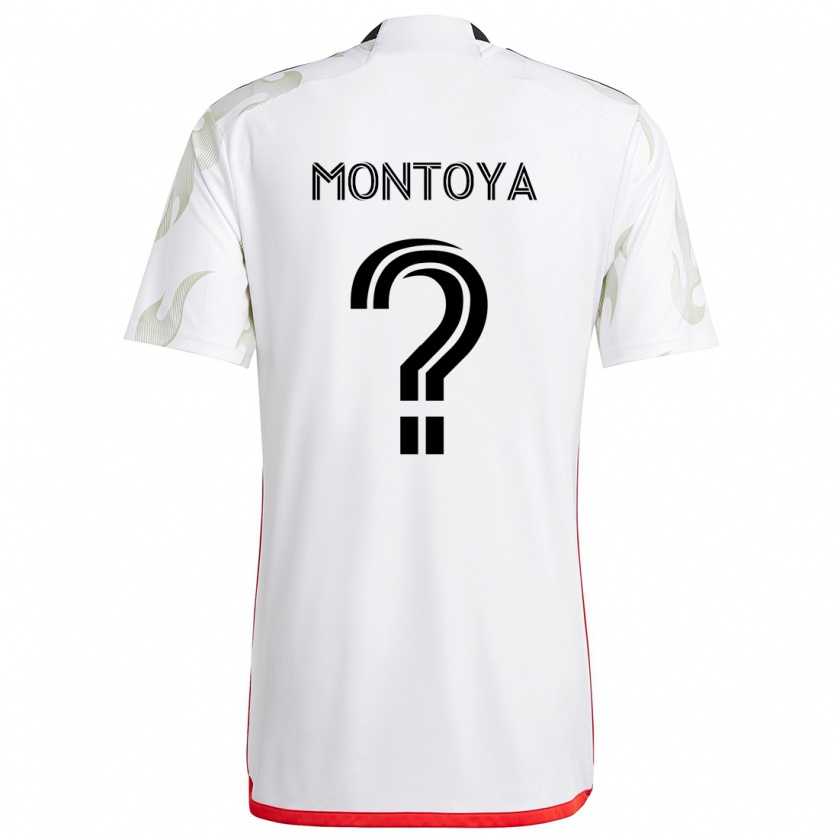 Kandiny Hombre Camiseta Nicolás Montoya #0 Blanco Rojo Negro 2ª Equipación 2024/25 La Camisa Chile