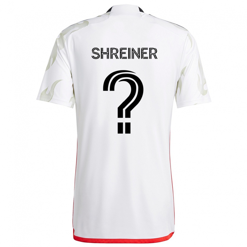 Kandiny Hombre Camiseta Luke Shreiner #0 Blanco Rojo Negro 2ª Equipación 2024/25 La Camisa Chile