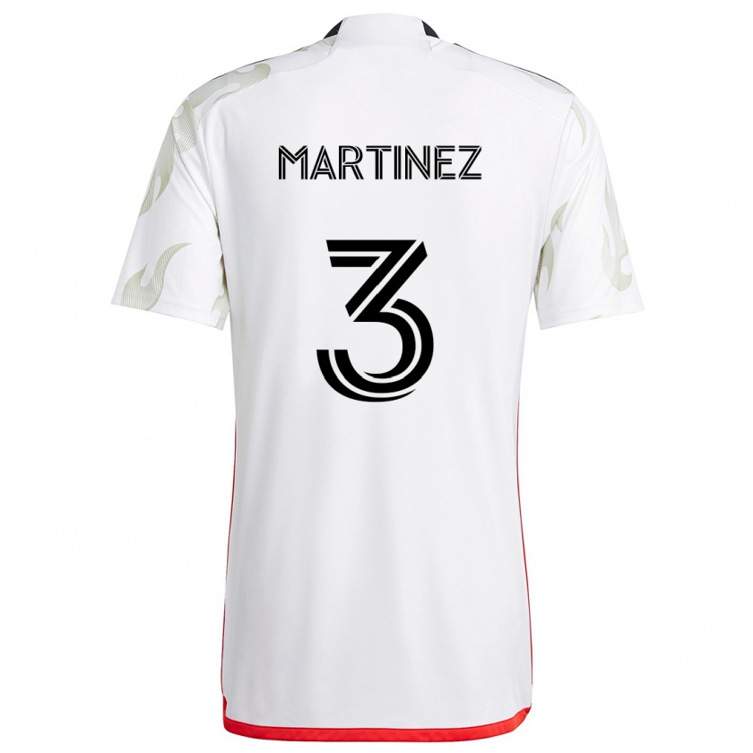 Kandiny Hombre Camiseta José Antonio Martínez #3 Blanco Rojo Negro 2ª Equipación 2024/25 La Camisa Chile