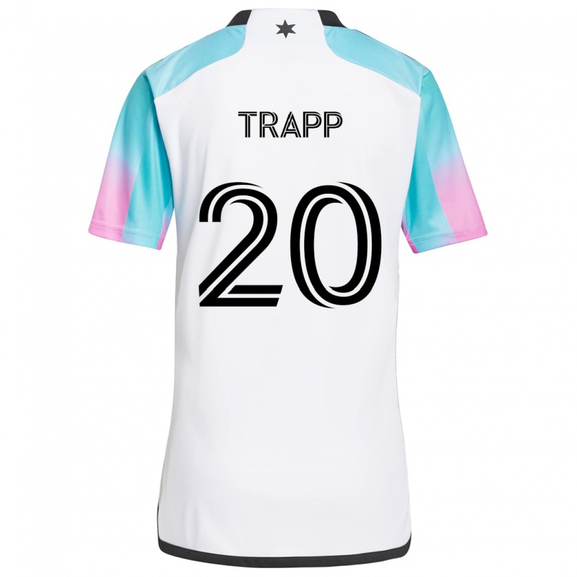 Kandiny Hombre Camiseta Wil Trapp #20 Blanco Azul Negro 2ª Equipación 2024/25 La Camisa Chile