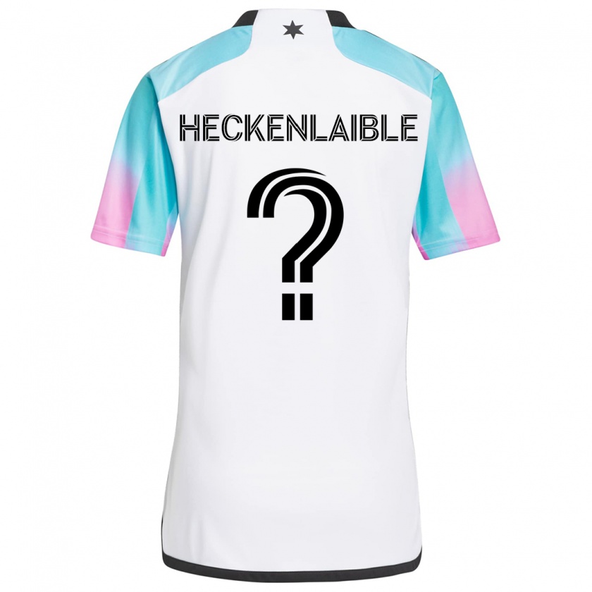 Kandiny Hombre Camiseta Andrew Heckenlaible #0 Blanco Azul Negro 2ª Equipación 2024/25 La Camisa Chile