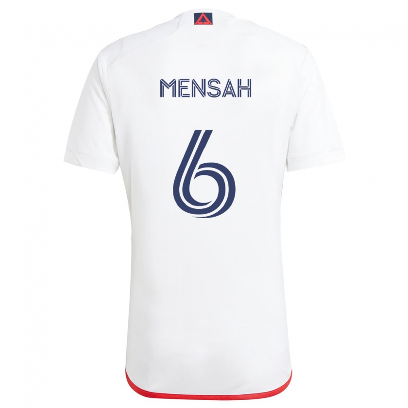 Kandiny Hombre Camiseta Jonathan Mensah #6 Blanco Rojo 2ª Equipación 2024/25 La Camisa Chile