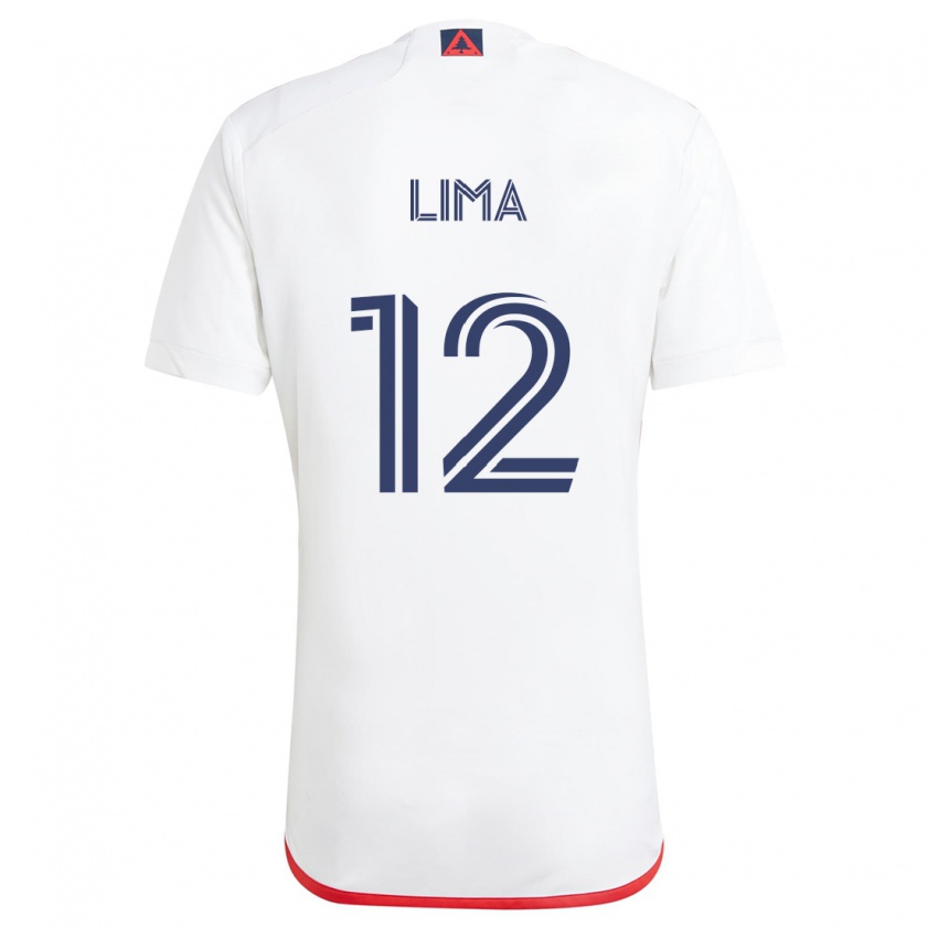 Kandiny Hombre Camiseta Nick Lima #12 Blanco Rojo 2ª Equipación 2024/25 La Camisa Chile