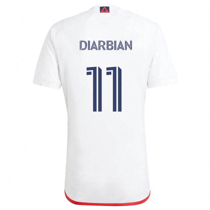 Kandiny Hombre Camiseta Gevork Diarbian #11 Blanco Rojo 2ª Equipación 2024/25 La Camisa Chile