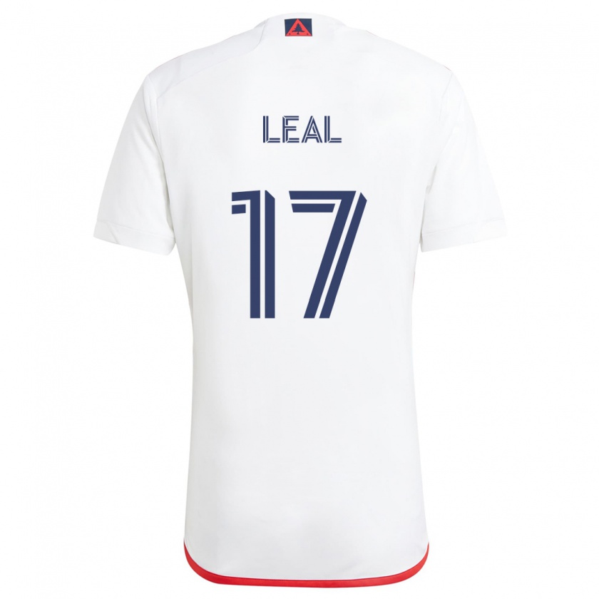 Kandiny Hombre Camiseta Patrick Leal #17 Blanco Rojo 2ª Equipación 2024/25 La Camisa Chile