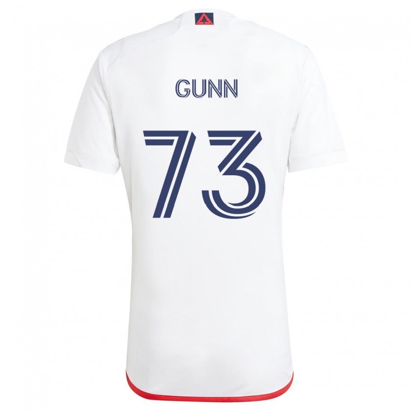 Kandiny Hombre Camiseta Jd Gunn #73 Blanco Rojo 2ª Equipación 2024/25 La Camisa Chile