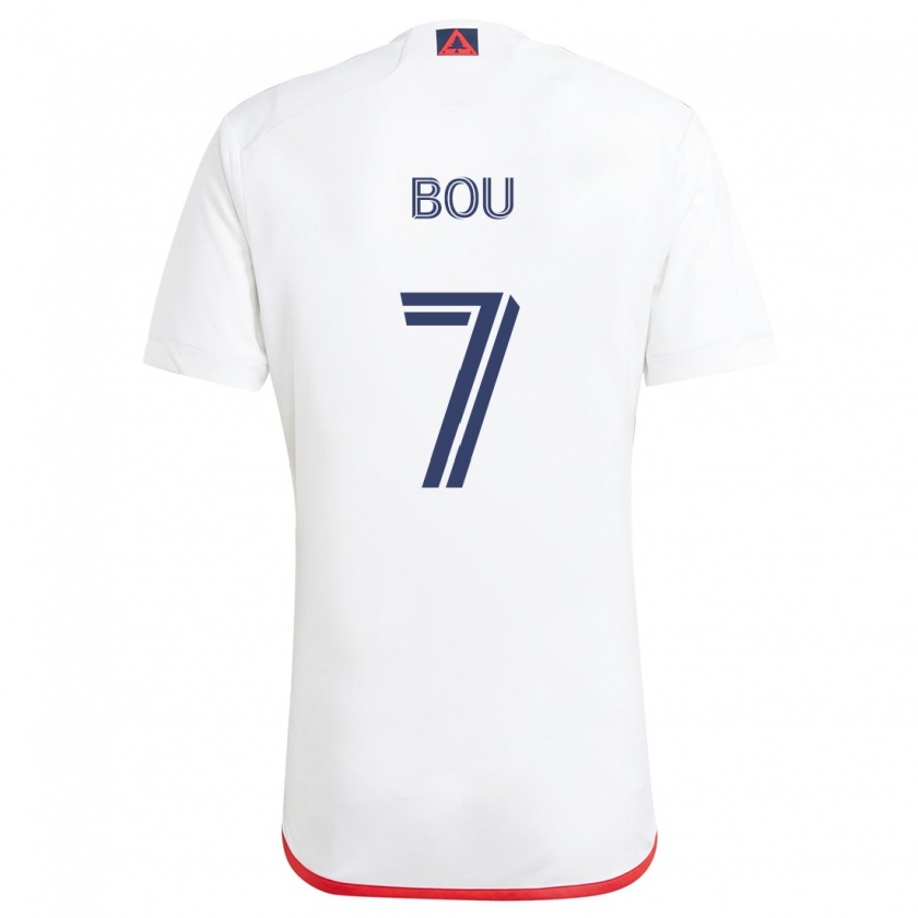 Kandiny Hombre Camiseta Gustavo Bou #7 Blanco Rojo 2ª Equipación 2024/25 La Camisa Chile