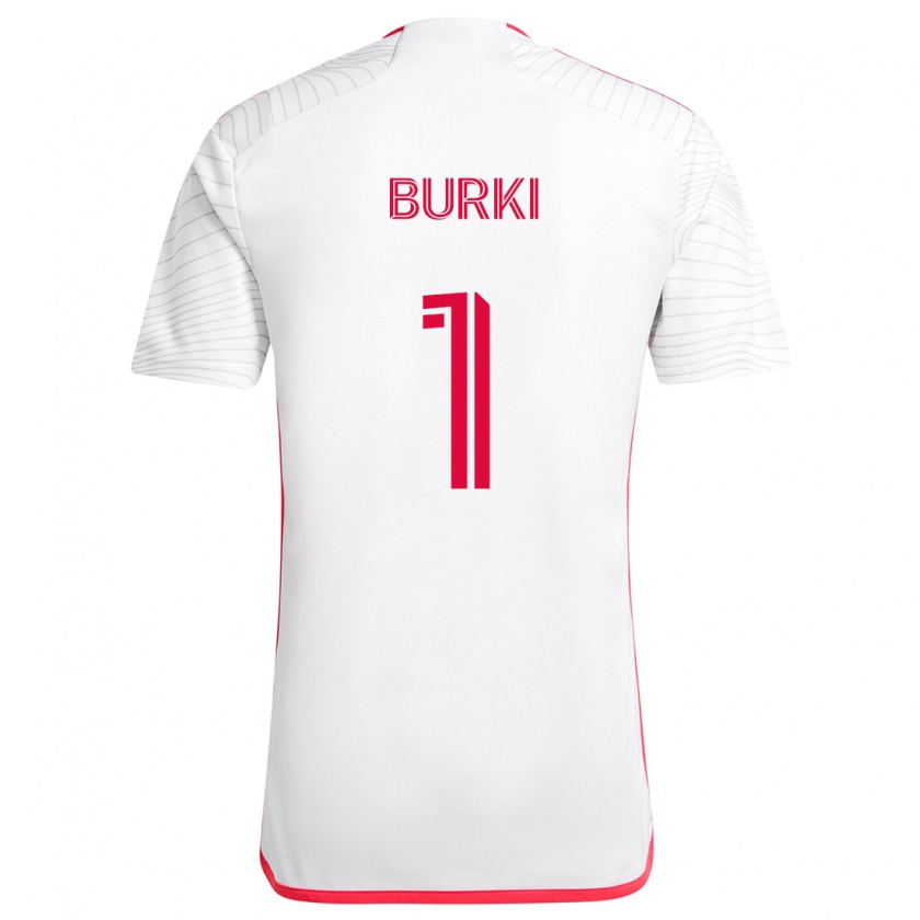 Kandiny Hombre Camiseta Roman Bürki #1 Blanco Rojo 2ª Equipación 2024/25 La Camisa Chile