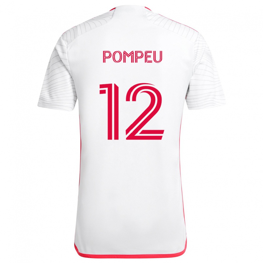 Kandiny Hombre Camiseta Célio Pompeu #12 Blanco Rojo 2ª Equipación 2024/25 La Camisa Chile