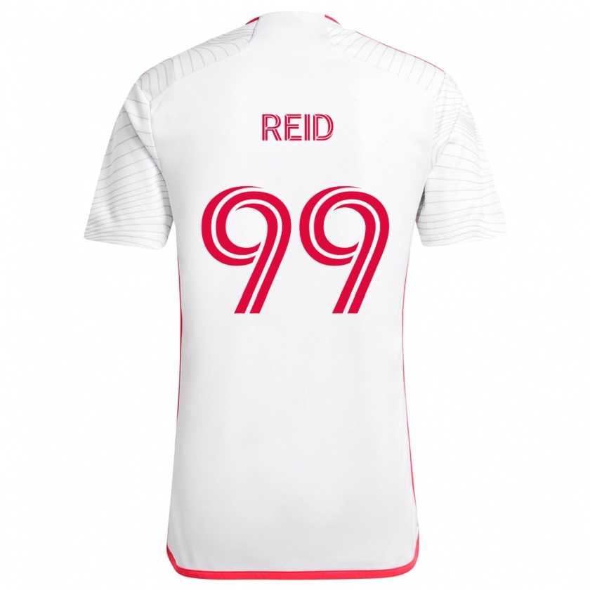 Kandiny Hombre Camiseta Jayden Reid #99 Blanco Rojo 2ª Equipación 2024/25 La Camisa Chile