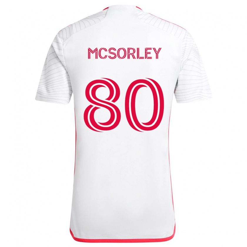 Kandiny Hombre Camiseta Brendan Mcsorley #80 Blanco Rojo 2ª Equipación 2024/25 La Camisa Chile