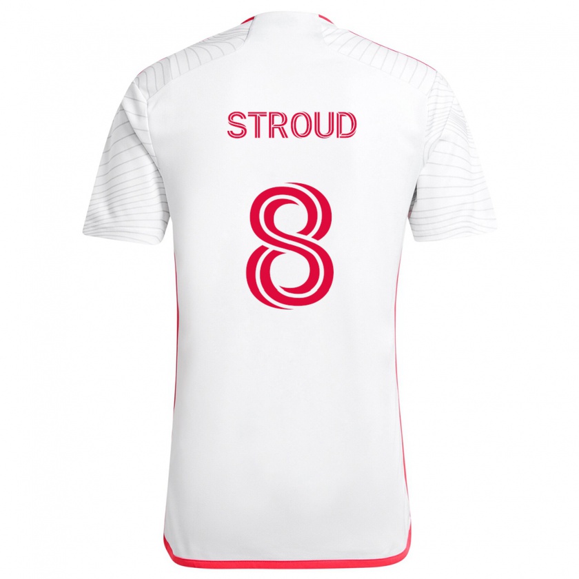 Kandiny Hombre Camiseta Jared Stroud #8 Blanco Rojo 2ª Equipación 2024/25 La Camisa Chile