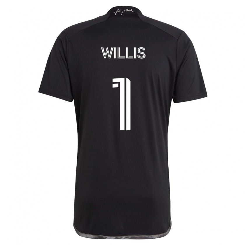 Kandiny Hombre Camiseta Joe Willis #1 Negro 2ª Equipación 2024/25 La Camisa Chile