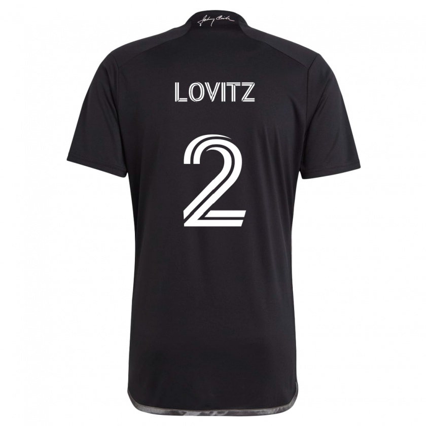 Kandiny Hombre Camiseta Daniel Lovitz #2 Negro 2ª Equipación 2024/25 La Camisa Chile