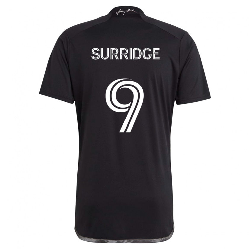 Kandiny Hombre Camiseta Sam Surridge #9 Negro 2ª Equipación 2024/25 La Camisa Chile