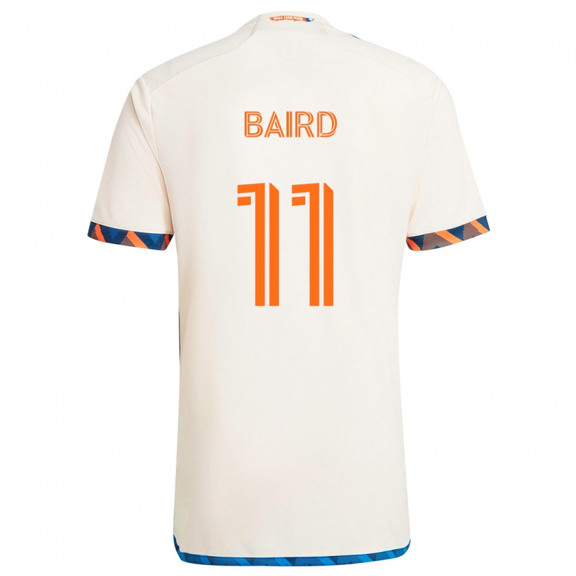 Kandiny Hombre Camiseta Corey Baird #11 Blanco Naranja 2ª Equipación 2024/25 La Camisa Chile