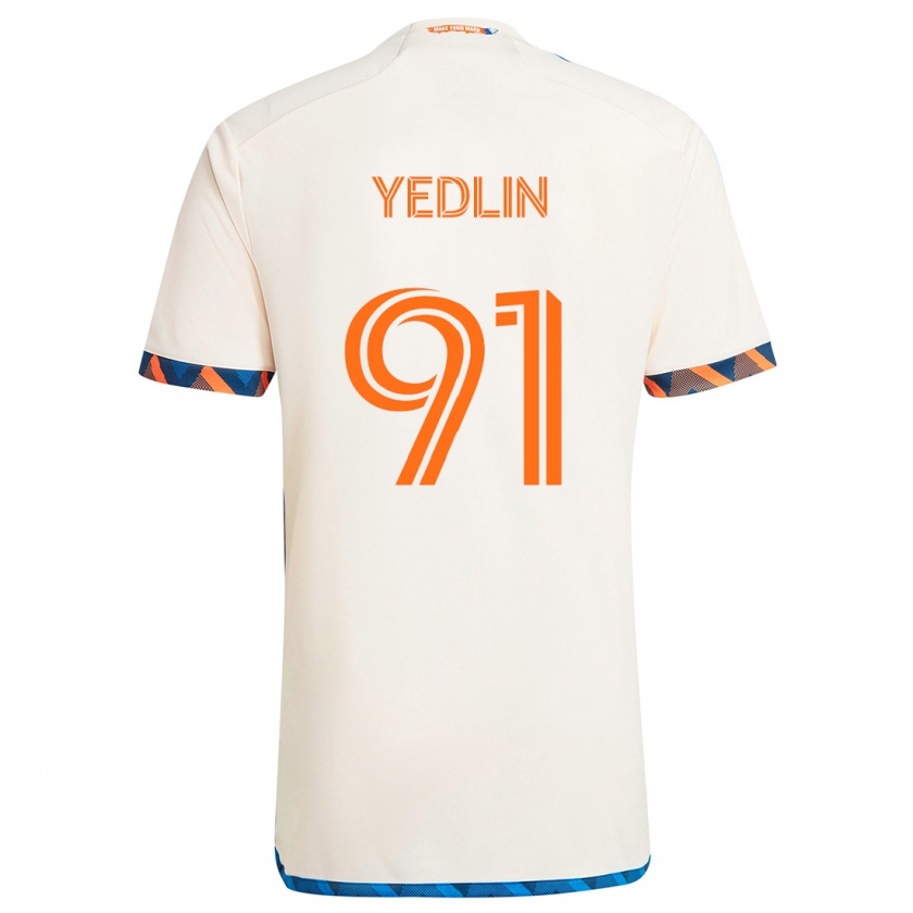 Kandiny Hombre Camiseta Deandre Yedlin #91 Blanco Naranja 2ª Equipación 2024/25 La Camisa Chile