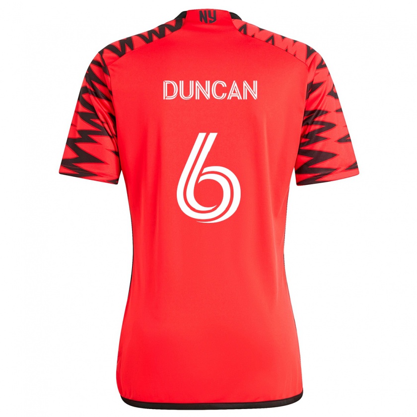 Kandiny Hombre Camiseta Kyle Duncan #6 Rojo Negro Blanco 2ª Equipación 2024/25 La Camisa Chile