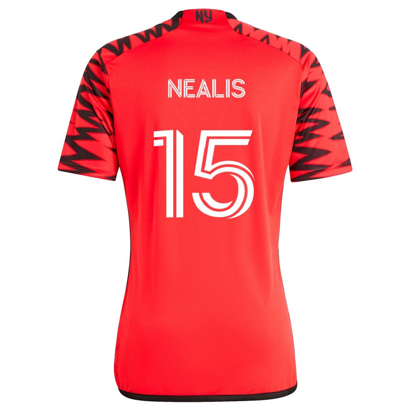 Kandiny Hombre Camiseta Sean Nealis #15 Rojo Negro Blanco 2ª Equipación 2024/25 La Camisa Chile