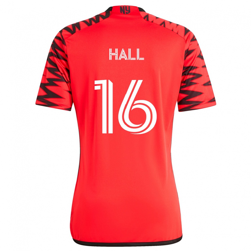 Kandiny Hombre Camiseta Julian Hall #16 Rojo Negro Blanco 2ª Equipación 2024/25 La Camisa Chile