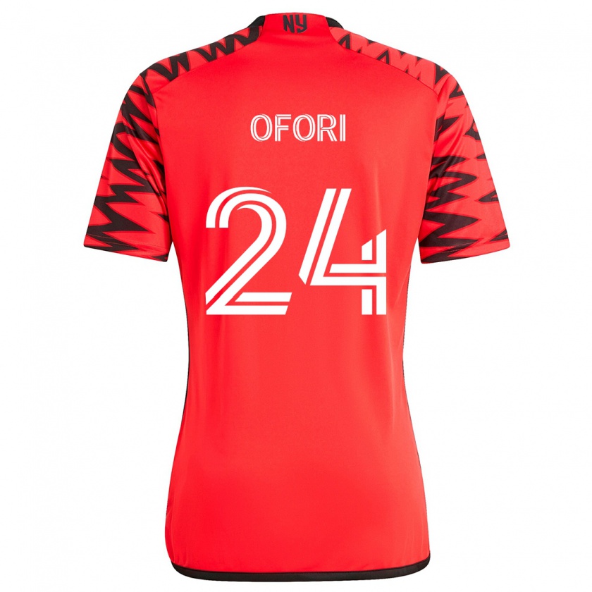 Kandiny Hombre Camiseta Curtis Ofori #24 Rojo Negro Blanco 2ª Equipación 2024/25 La Camisa Chile