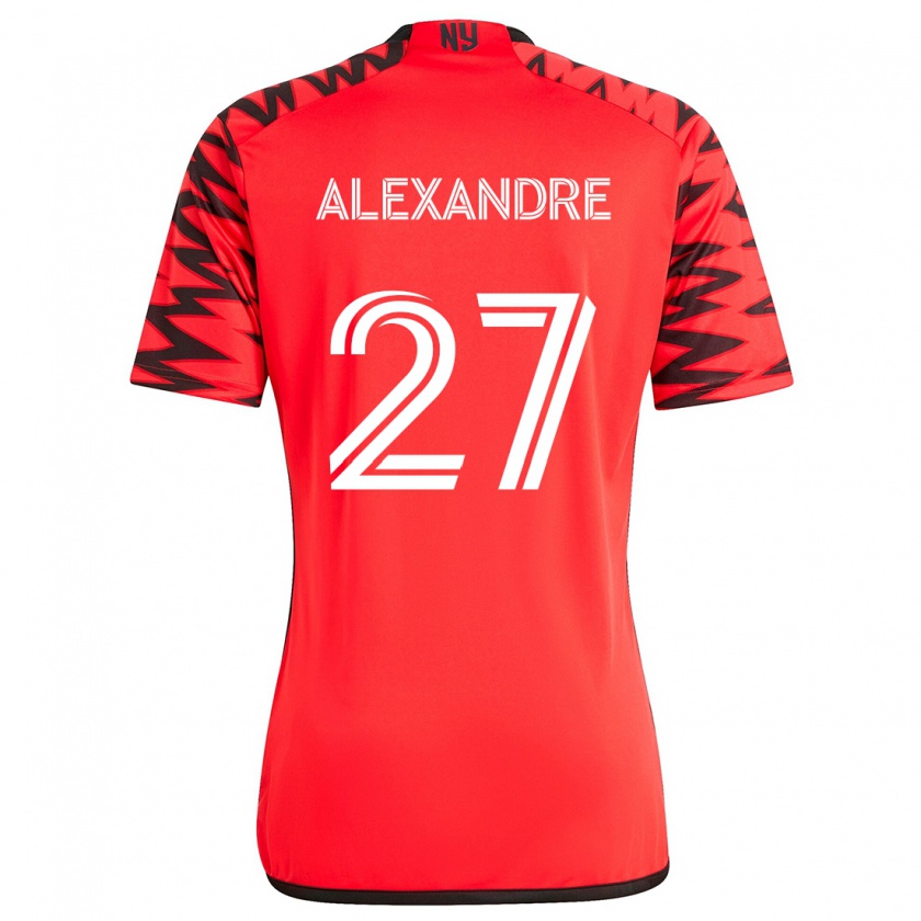 Kandiny Hombre Camiseta Davi Alexandre #27 Rojo Negro Blanco 2ª Equipación 2024/25 La Camisa Chile