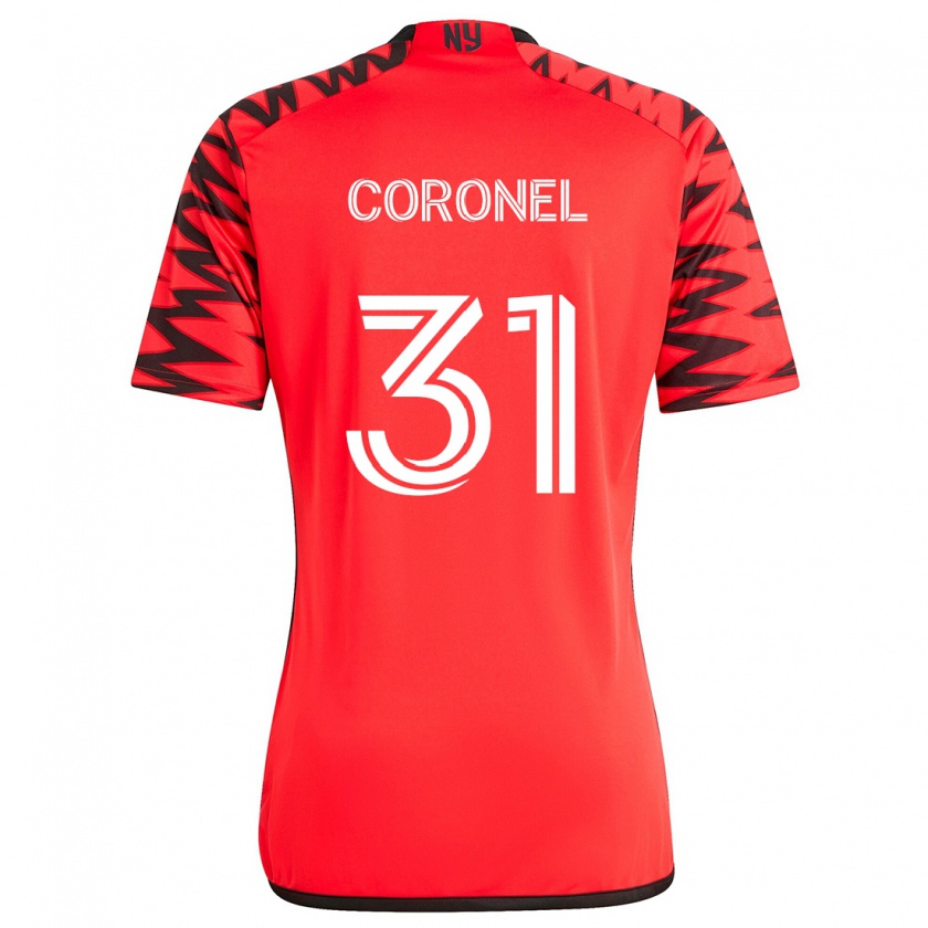 Kandiny Hombre Camiseta Carlos Coronel #31 Rojo Negro Blanco 2ª Equipación 2024/25 La Camisa Chile