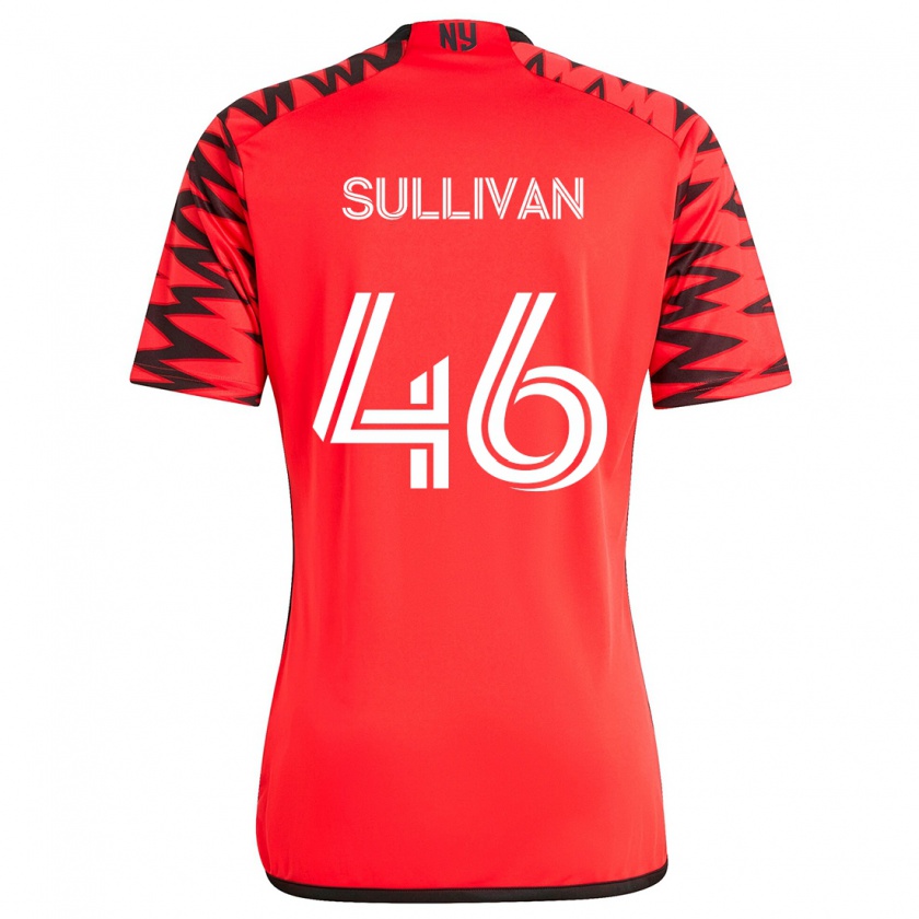 Kandiny Hombre Camiseta Dylan Sullivan #46 Rojo Negro Blanco 2ª Equipación 2024/25 La Camisa Chile