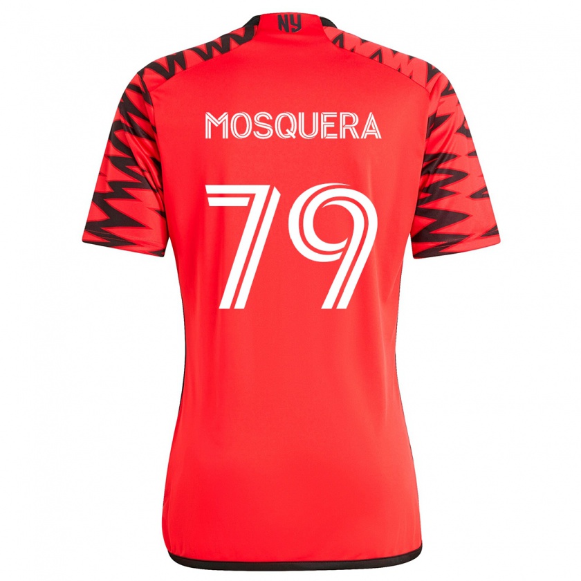 Kandiny Hombre Camiseta Rafael Mosquera #79 Rojo Negro Blanco 2ª Equipación 2024/25 La Camisa Chile