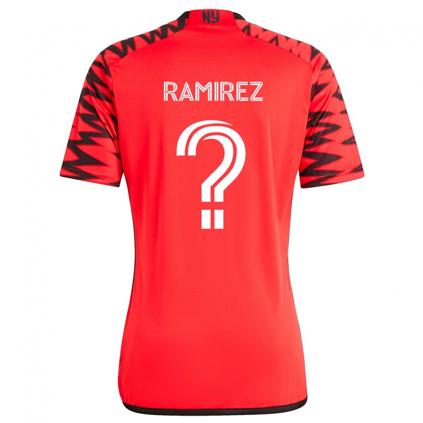 Kandiny Hombre Camiseta Angel Ramirez #0 Rojo Negro Blanco 2ª Equipación 2024/25 La Camisa Chile