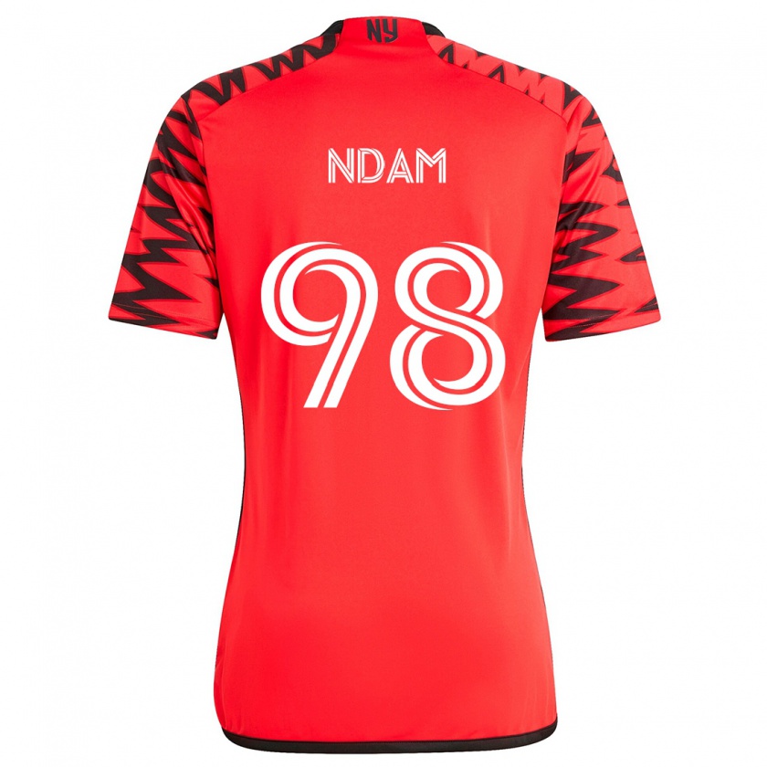 Kandiny Hombre Camiseta Hassan Ndam #98 Rojo Negro Blanco 2ª Equipación 2024/25 La Camisa Chile