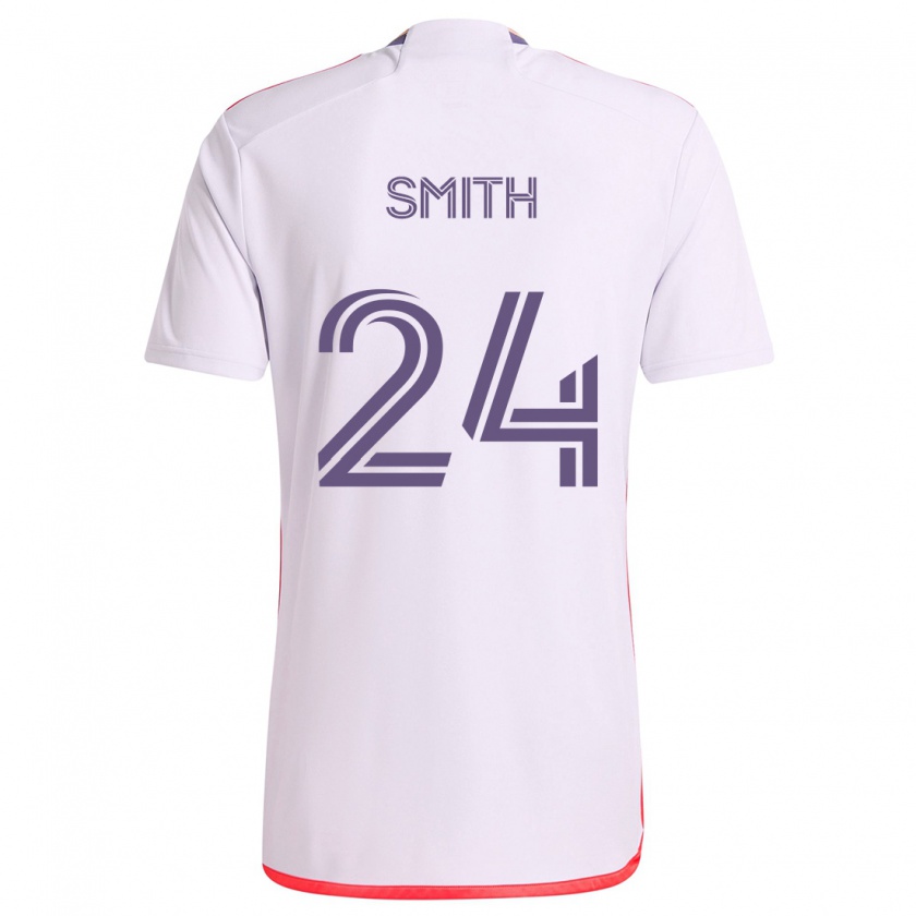 Kandiny Hombre Camiseta Kyle Smith #24 Blanco Rojo Púrpura 2ª Equipación 2024/25 La Camisa Chile