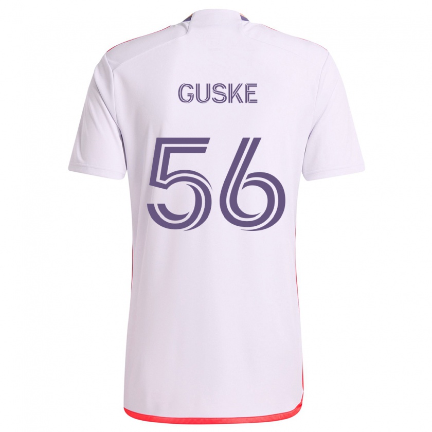 Kandiny Hombre Camiseta Colin Guske #56 Blanco Rojo Púrpura 2ª Equipación 2024/25 La Camisa Chile