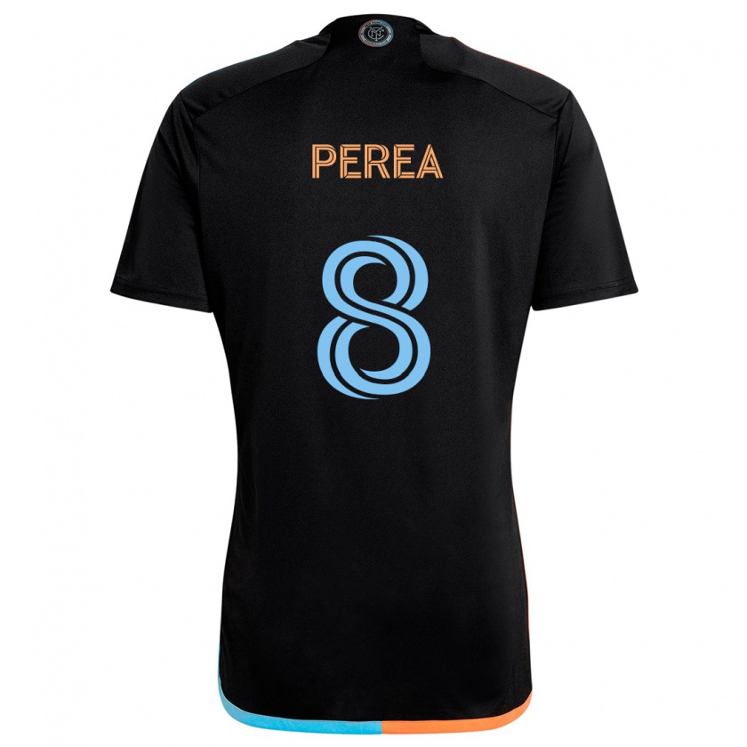 Kandiny Hombre Camiseta Andrés Perea #8 Negro Naranja Azul 2ª Equipación 2024/25 La Camisa Chile