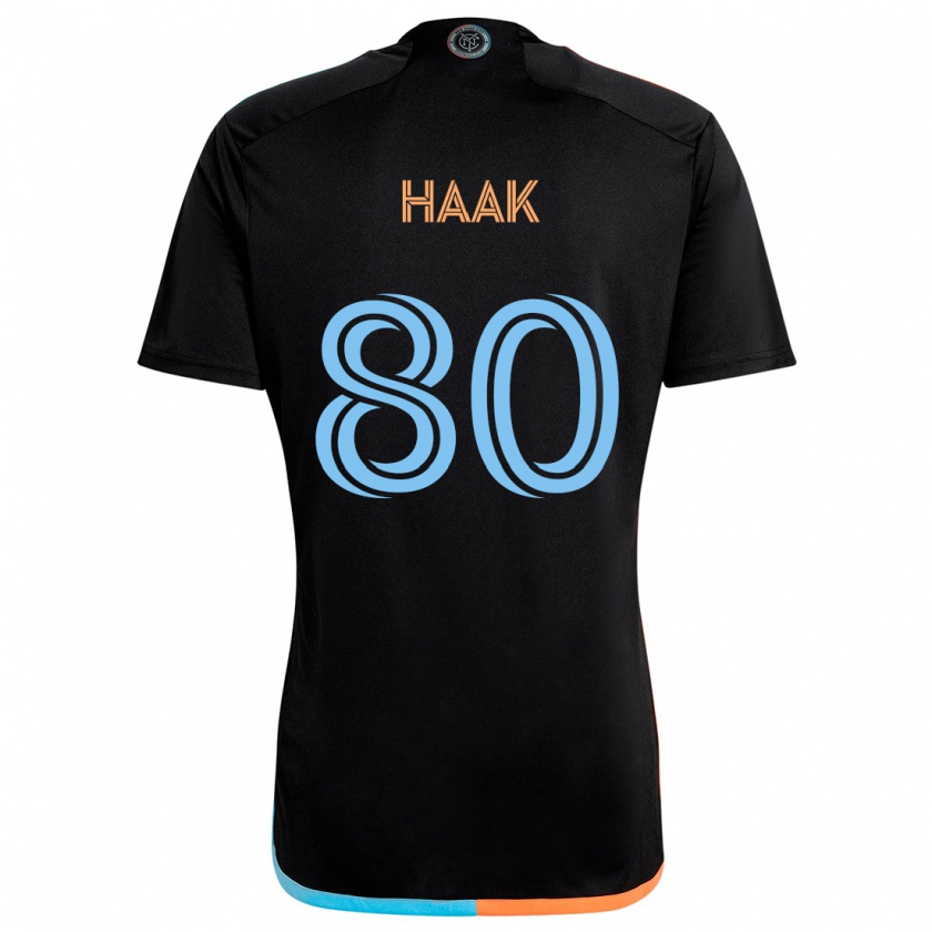 Kandiny Hombre Camiseta Justin Haak #80 Negro Naranja Azul 2ª Equipación 2024/25 La Camisa Chile