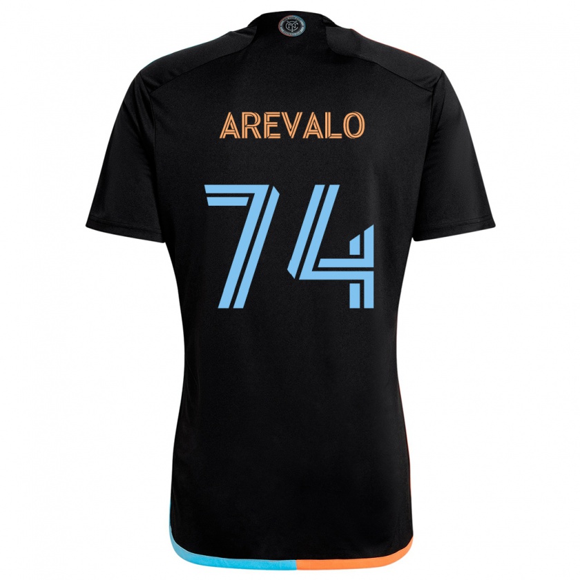 Kandiny Hombre Camiseta Ronny Arévalo #74 Negro Naranja Azul 2ª Equipación 2024/25 La Camisa Chile