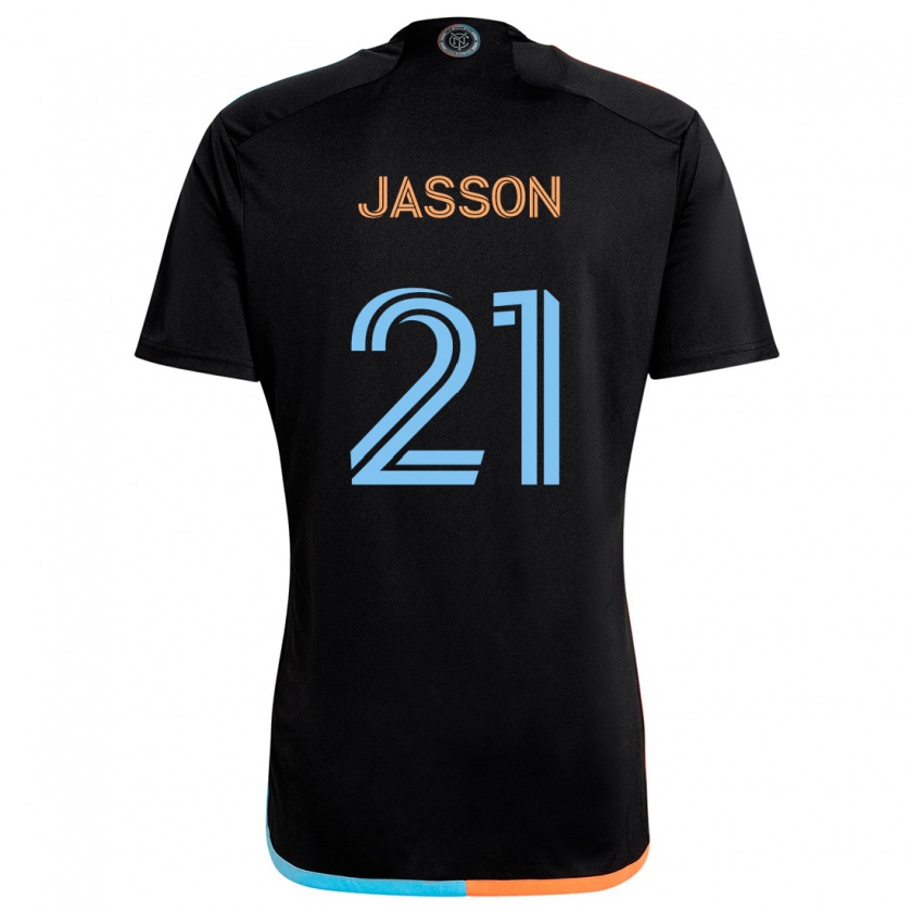 Kandiny Hombre Camiseta Andres Jasson #21 Negro Naranja Azul 2ª Equipación 2024/25 La Camisa Chile