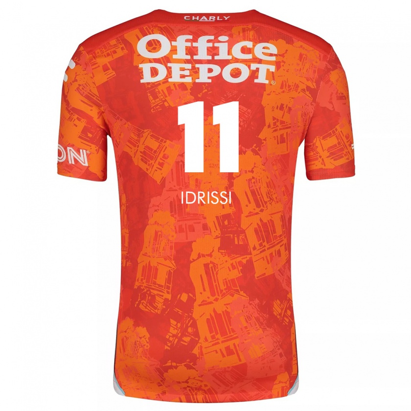 Kandiny Hombre Camiseta Oussama Idrissi #11 Naranja Blanco 2ª Equipación 2024/25 La Camisa Chile