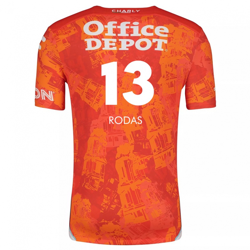 Kandiny Hombre Camiseta Carlos Rodas #13 Naranja Blanco 2ª Equipación 2024/25 La Camisa Chile