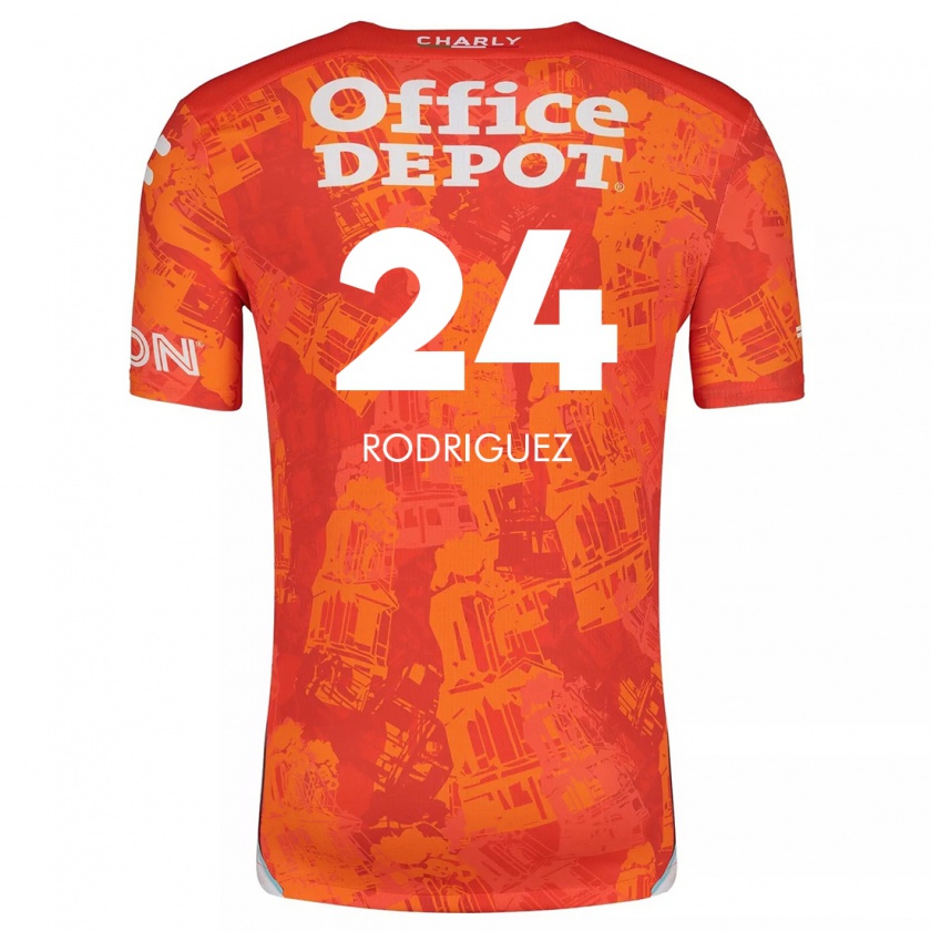 Kandiny Hombre Camiseta Luis Rodríguez #24 Naranja Blanco 2ª Equipación 2024/25 La Camisa Chile