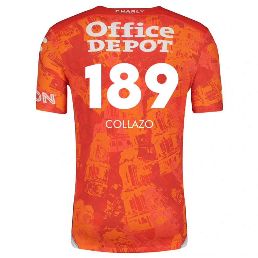 Kandiny Hombre Camiseta David Collazo #189 Naranja Blanco 2ª Equipación 2024/25 La Camisa Chile