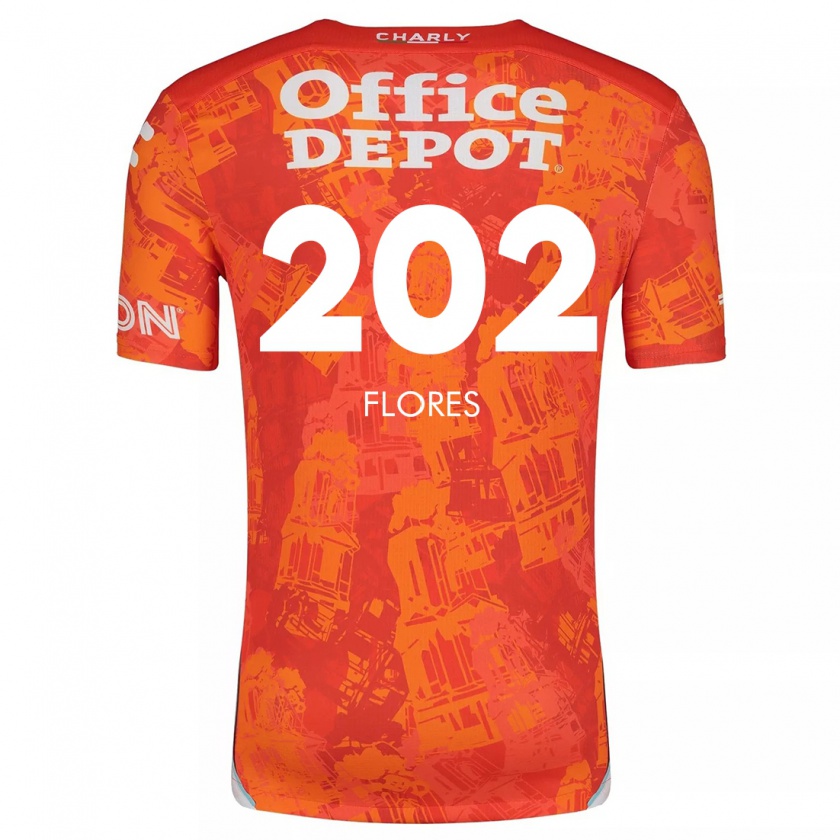 Kandiny Hombre Camiseta Luis Flores #202 Naranja Blanco 2ª Equipación 2024/25 La Camisa Chile