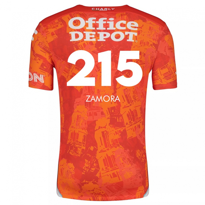 Kandiny Hombre Camiseta Yahir Zamora #215 Naranja Blanco 2ª Equipación 2024/25 La Camisa Chile