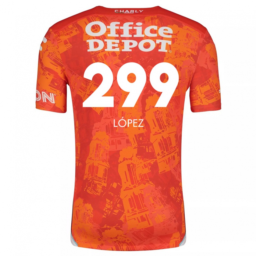 Kandiny Hombre Camiseta Santiago López #299 Naranja Blanco 2ª Equipación 2024/25 La Camisa Chile