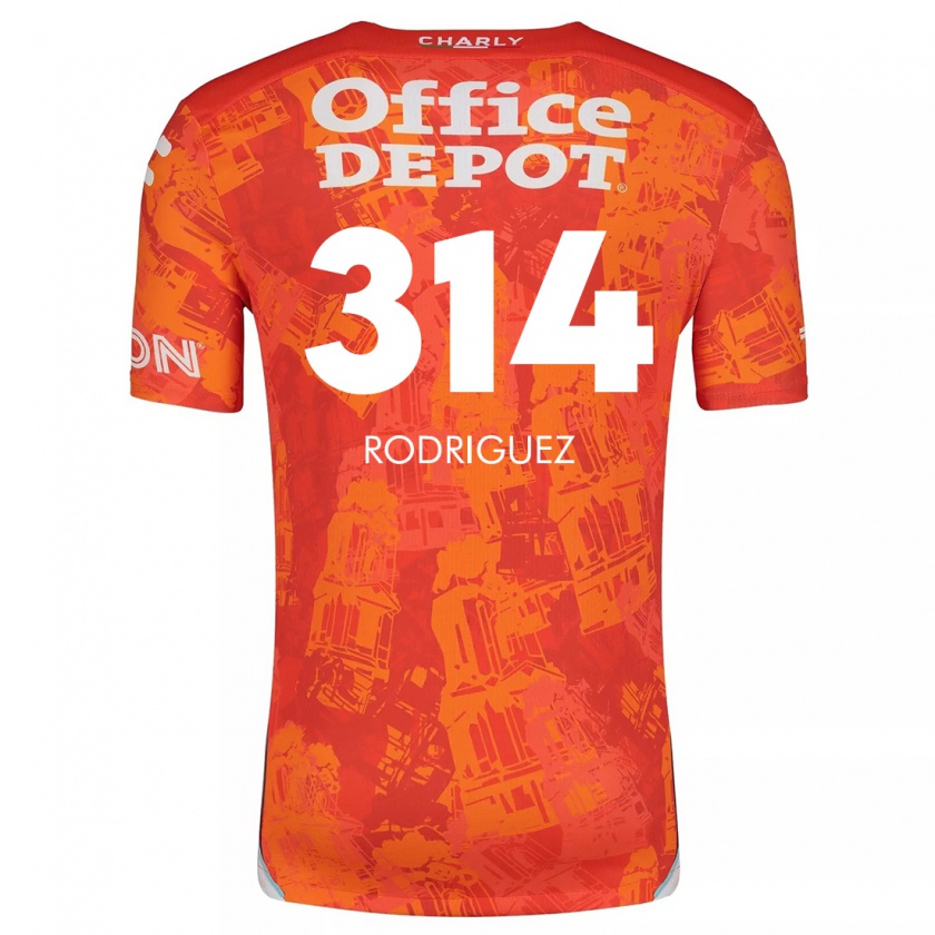 Kandiny Hombre Camiseta Alan Rodríguez #314 Naranja Blanco 2ª Equipación 2024/25 La Camisa Chile